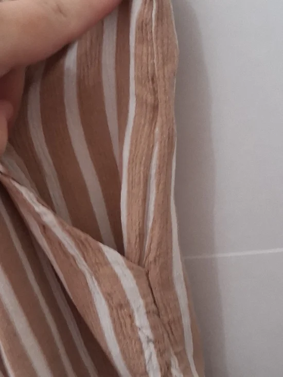 No Boundaries Tan and White Striped High Waist Drawstring Shorts Size XXL - Picture 6 of 9